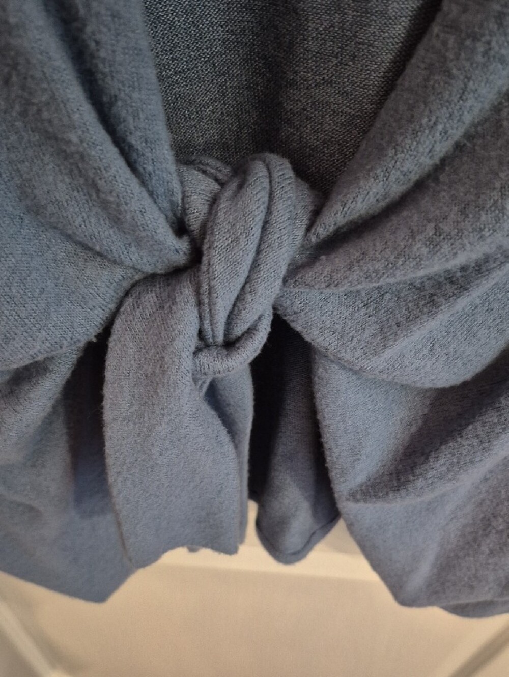 Chico's Dusty Blue Soft Lightweight Front-Tie Cardigan Or Shrug - Picture 4 of 6